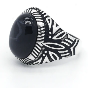 Men Ring 925 Sterling Silver Oval Black Natural Onyx Stone Ring Vintage Abstract Carved Design for Male Women Turkish Jewelry
Men Ring 925 Sterling Silver Oval Black Natural Onyx Stone Ring Vintage Abstract Carved Design for Male Women Turkish Jewelry