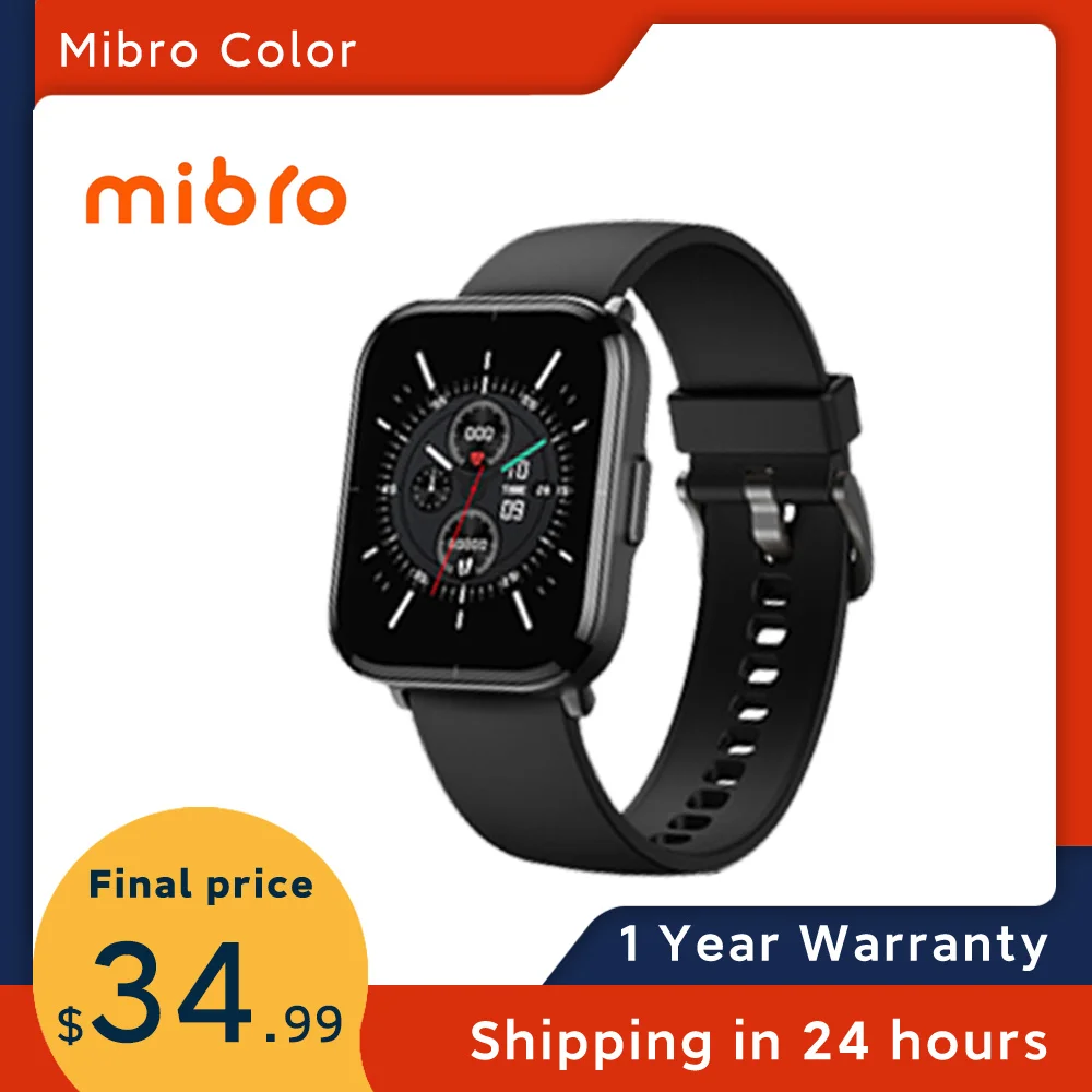 Mibro цветные умные часы 5ATM водонепроницаемый пульсометр батарея 270mAh Смарт-часы IOS