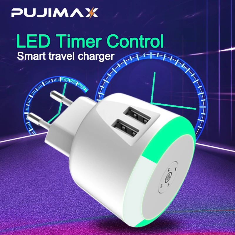 PUJIMAX USB Charger LED Timer Control Smart charger dual usb inductive Charging For iPhone Samsung Xiaomi Mobile Phone Charger
PUJIMAX USB Charger LED Timer Control Smart charger dual usb inductive Charging For iPhone Samsung Xiaomi Mobile Phone Charger