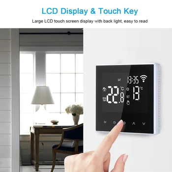 Wifi Smart Thermostat Digital Temperature Controller Large LCD Screen Programmable Electric Underfloor Heating with APP Control
Wifi Smart Thermostat Digital Temperature Controller Large LCD Screen Programmable Electric Underfloor Heating with APP Control