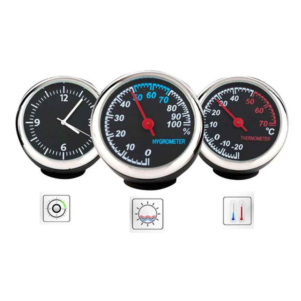 Фото Round Shape Car Automobile Digital Clock Auto Watch/Thermometer/Hygrometer Interior Decoration Ornament Styling | Автомобили и