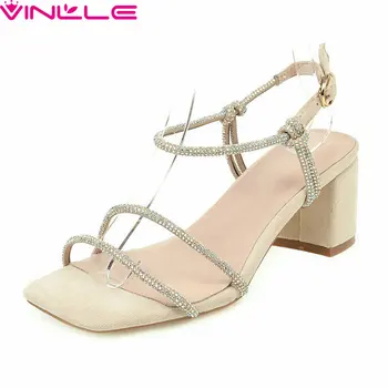 VINLLE 2020 Crystal Flock Buckle Summer Women Pumps Hollow Fashion Ladies Shoes Fashion Square High Heel Sandals Big Size 34-43
VINLLE 2020 Crystal Flock Buckle Summer Women Pumps Hollow Fashion Ladies Shoes Fashion Square High Heel Sandals Big Size 34-43