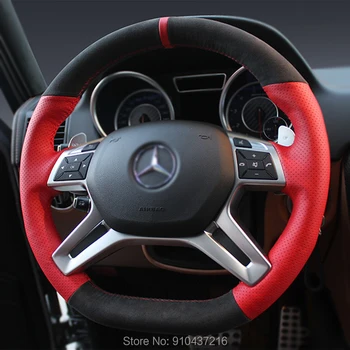 For Mercedes-Benz AMG G63 2013-2018 Customize DIY Top Black Suede Red Drilled Leather Car Steering Wheel Cover
For Mercedes-Benz AMG G63 2013-2018 Customize DIY Top Black Suede Red Drilled Leather Car Steering Wheel Cover