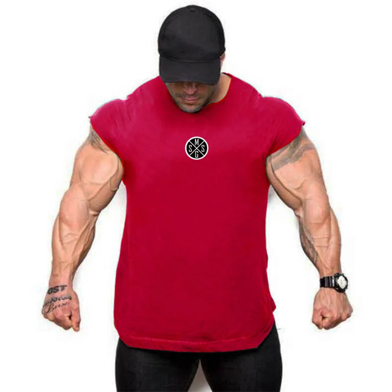

Workout New Brand Mens Tank Tops Shirt Gym Tank Top Fitness Clothing Vest Sleeveless Cotton Man Canotte Bodybuilding Ropa Hombre