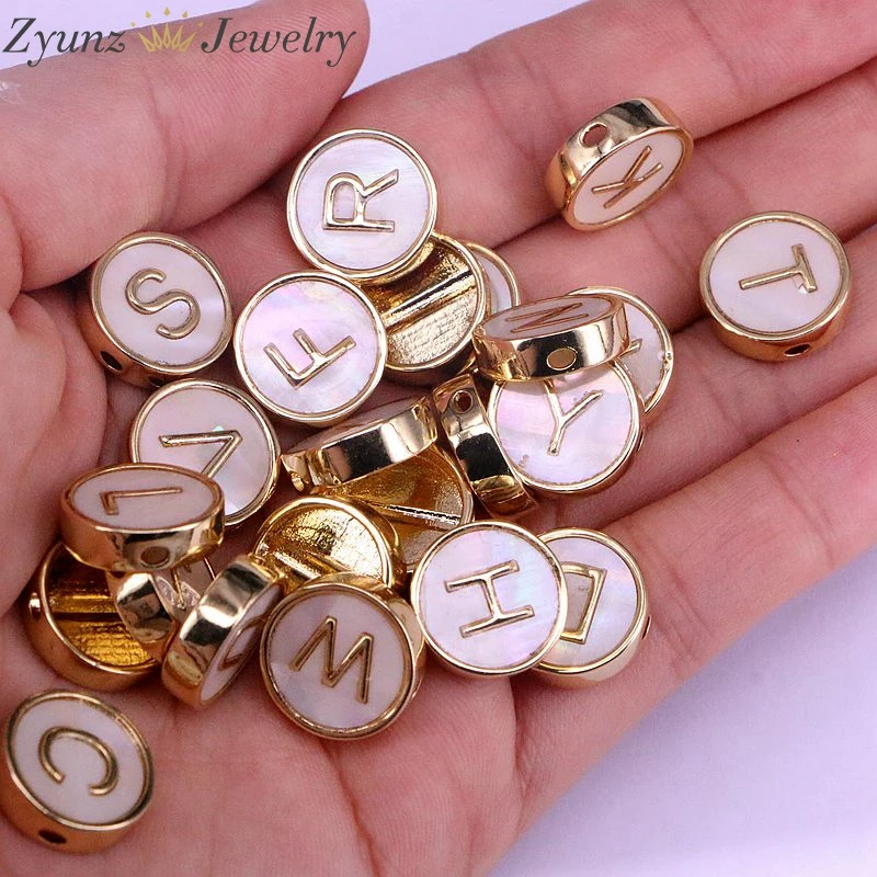 10PCS/26PCS, Nature Mother of Pearl Shell Letter Spacer Round Beads for jewelry Making Findings
10PCS/26PCS, Nature Mother of Pearl Shell Letter Spacer Round Beads for jewelry Making Findings