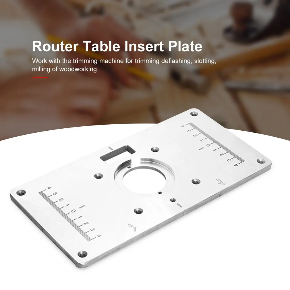 Aluminium Router Table Insert Plate Wood Router Trimmer Models Engraving Machine with 4 Rings for Woodworking Benches Sale
Aluminium Router Table Insert Plate Wood Router Trimmer Models Engraving Machine with 4 Rings for Woodworking Benches Sale
