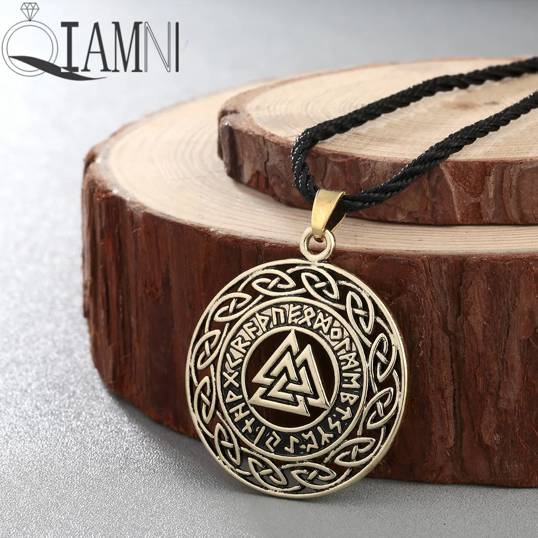 QIAMNI Vintage Infinity Knots Runes Norse Pendant Necklace Jewelry Punk Valknut Vikings Wikinger Pyramid Runic Necklace Collier
QIAMNI Vintage Infinity Knots Runes Norse Pendant Necklace Jewelry Punk Valknut Vikings Wikinger Pyramid Runic Necklace Collier