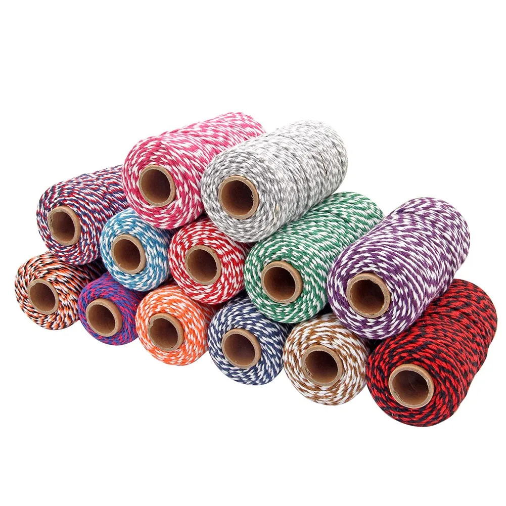 6 x Coloured Candy Striped Twine 3M Wedding Party DIY Crafts Ribbon Packing Rope
