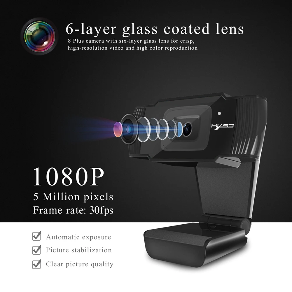 HD Laptop Webcam Autofocus Web Camera 5 Megapixel support 720P 1080 Video Call Computer Peripheral Camera
HD Laptop Webcam Autofocus Web Camera 5 Megapixel support 720P 1080 Video Call Computer Peripheral Camera