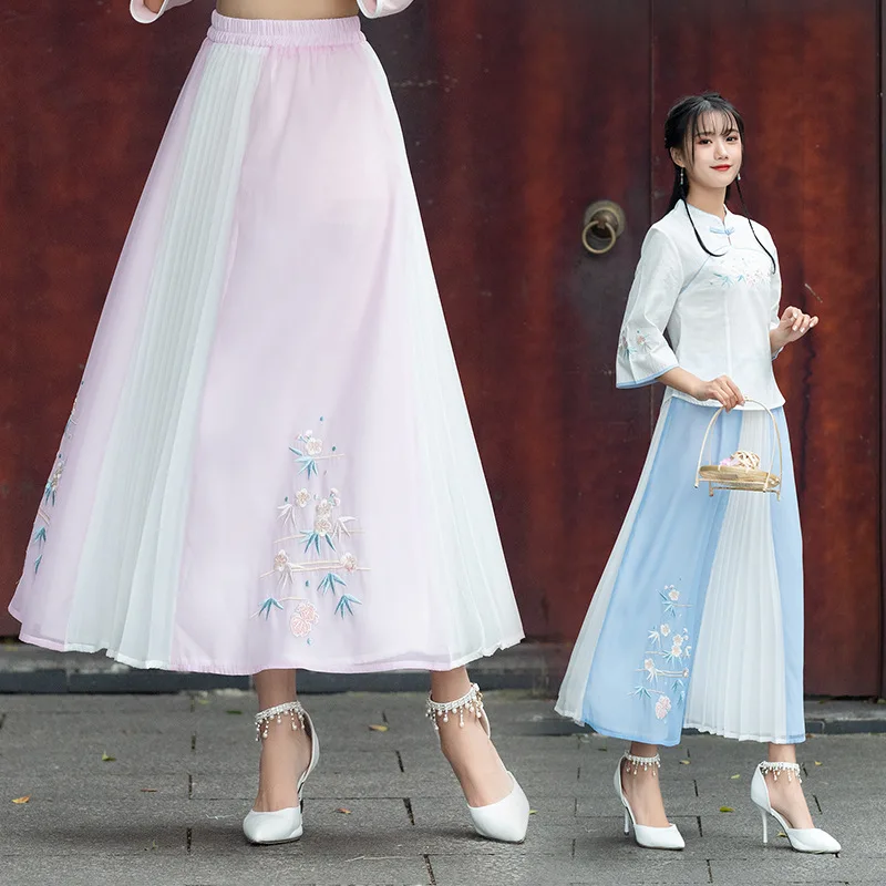 Spring And Summer Autumn 2019 New Style Chinese-style Nation Long Sweet Immortal Gas Gentle Elastic Skirt
Spring And Summer Autumn 2019 New Style Chinese-style Nation Long Sweet Immortal Gas Gentle Elastic Skirt