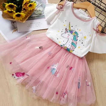 Keelorn Girls Clothing Sets New Summer Fashion Dress Unicorn Cartoon Rabbit Printed T-Shirts+Pink Dress 2Pcs Girls Clothes Sets
Keelorn Girls Clothing Sets New Summer Fashion Dress Unicorn Cartoon Rabbit Printed T-Shirts+Pink Dress 2Pcs Girls Clothes Sets