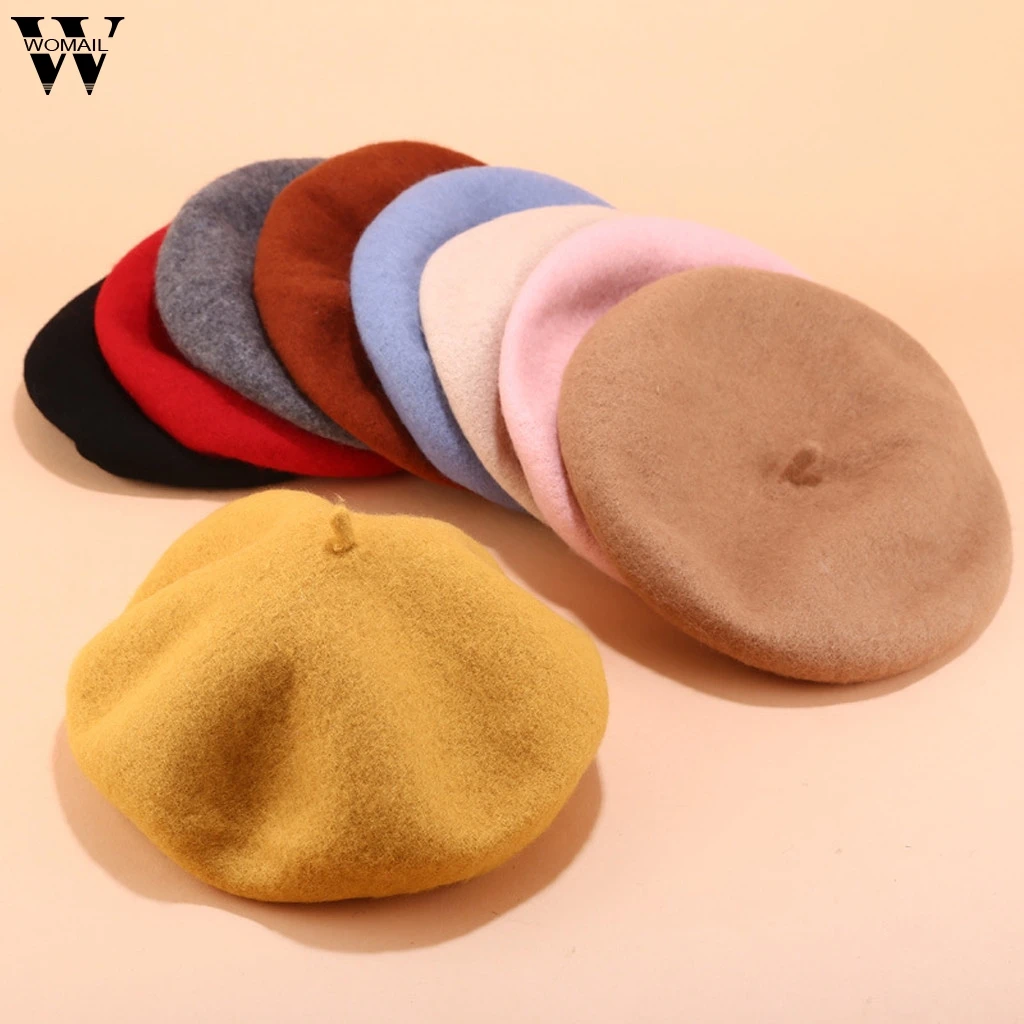 Womail Berets cap Women Winter Warm French Hat Girls 2019 Vintage wool Pure Color Party Elegant Flat Hat Felt Berets Hat 823
Womail Berets cap Women Winter Warm French Hat Girls 2019 Vintage wool Pure Color Party Elegant Flat Hat Felt Berets Hat 823
