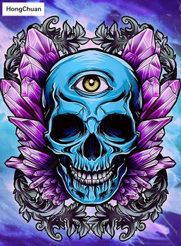 5D Diamond Painting Full Square/Round Diamond Embroidered Three-eye Skull Handmade Rhinestone DIY Mosaic Home Decoration Gift 
5D Diamond Painting Full Square/Round Diamond Embroidered Three-eye Skull Handmade Rhinestone DIY Mosaic Home Decoration Gift