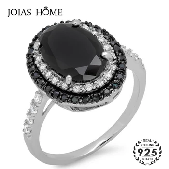 JoiasHome Classic Silver 925 Rings For Charm Lady With Black Round Gemstones Women Fine Jewelry Wedding Party Gifts Wholesale
JoiasHome Classic Silver 925 Rings For Charm Lady With Black Round Gemstones Women Fine Jewelry Wedding Party Gifts Wholesale