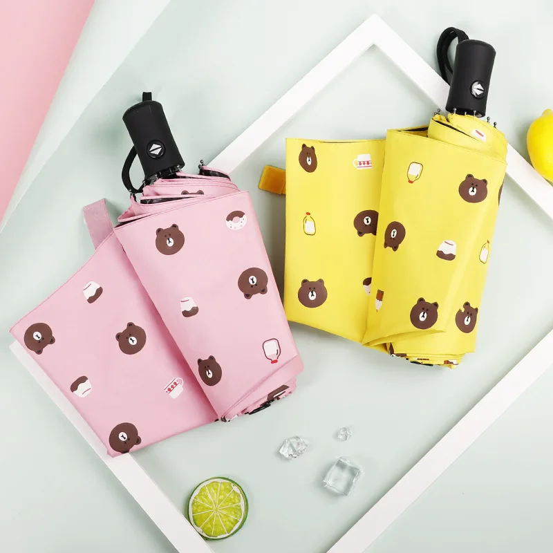 Umbrella Customizable Logo Vinyl Sun-resistant Parasol Three Fold Fully Automatic Parasol UV-Protection Bear Parasol
Umbrella Customizable Logo Vinyl Sun-resistant Parasol Three Fold Fully Automatic Parasol UV-Protection Bear Parasol