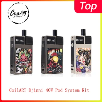 Newest CoilART Djinni 40W Pod System Kit 950mAh built-in battery with 2ml capacit& top filling system electronic cigarette kit
Newest CoilART Djinni 40W Pod System Kit 950mAh built-in battery with 2ml capacit& top filling system electronic cigarette kit