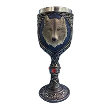 Aço Inoxidável Resina Lobo Cabeça Taças taça Taça de Licor Óculos Da Moda(China)