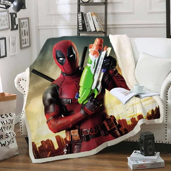 Anime Deadpool Funny Character Blanket 3D Print Sherpa Blanket on Bed Home Textiles Dreamlike Style 12
Anime Deadpool Funny Character Blanket 3D Print Sherpa Blanket on Bed Home Textiles Dreamlike Style 12