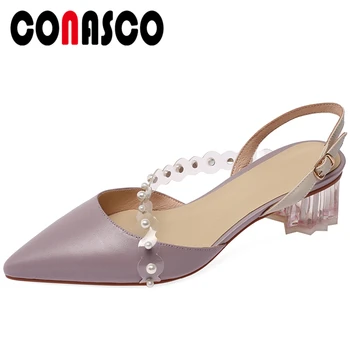 CONASCO Genuine Leather Women Sandals Elegant Pearls Wedding Party Casual Crystal High Heels New Shoes Woman Pointed Toe Pumps
CONASCO Genuine Leather Women Sandals Elegant Pearls Wedding Party Casual Crystal High Heels New Shoes Woman Pointed Toe Pumps