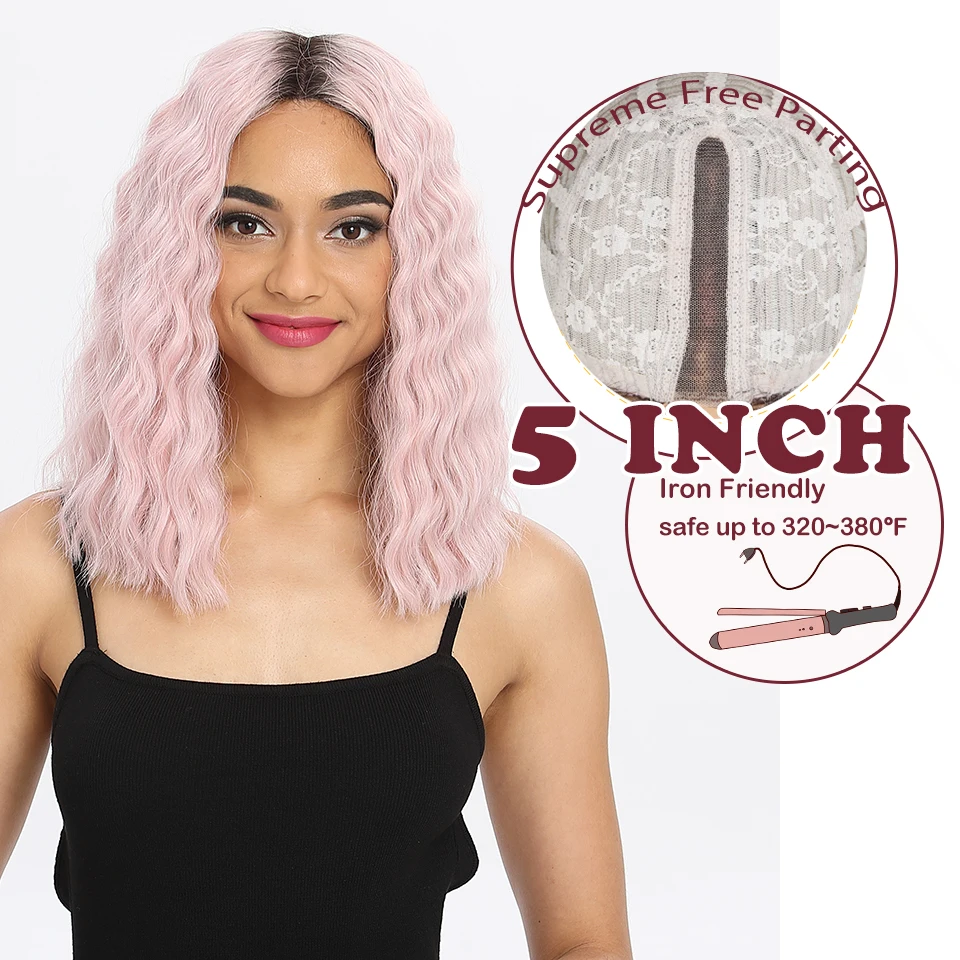 MAGIC 14" Synthetic Wigs Pink Red Bangs Water Wave Heat Resistant Synthetic Wigs For Black Women African American Lace Front Wg
MAGIC 14" Synthetic Wigs Pink Red Bangs Water Wave Heat Resistant Synthetic Wigs For Black Women African American Lace Front Wg