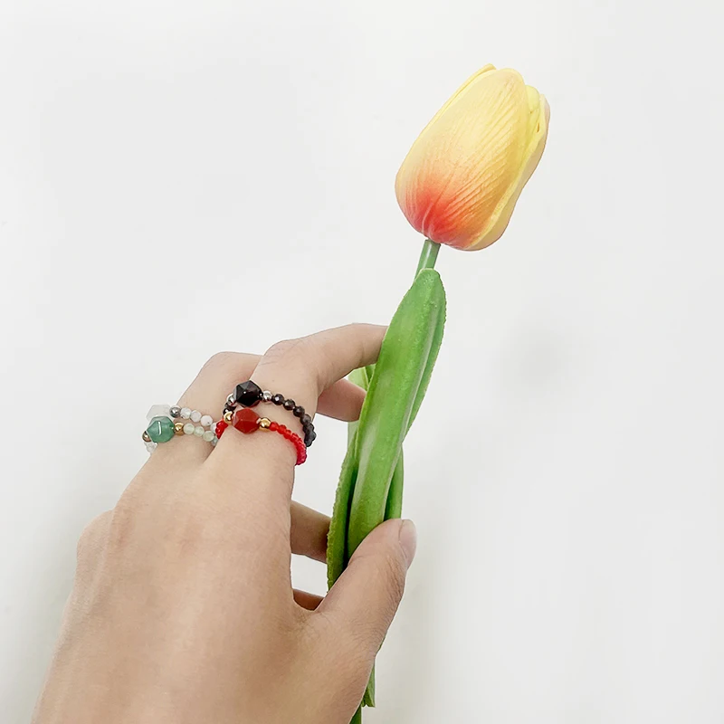 Фото Корейское романтическое женское кольцо с натуральным камнем кольца для женщин
