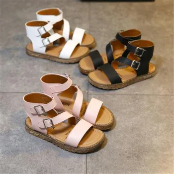 Summer New Children's Gladiator Sandals Girls PU Leather Flat Korean Open Toe Kids Students Roman Sandals
Summer New Children's Gladiator Sandals Girls PU Leather Flat Korean Open Toe Kids Students Roman Sandals
