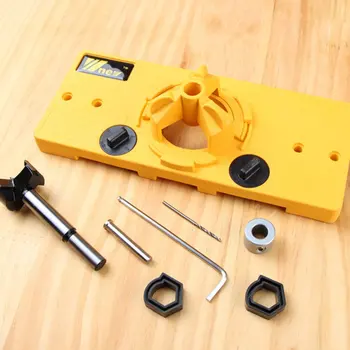 35MM Hinge Jig Drill Guide Set Wood Hole Saw Drill Locator Door Boring Hole Template Bit Woodworking Tools
35MM Hinge Jig Drill Guide Set Wood Hole Saw Drill Locator Door Boring Hole Template Bit Woodworking Tools