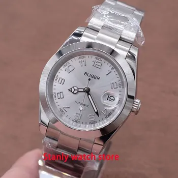 Solid Bliger 40mm silver dial luminous top luxury date magnifier sapphire glass miyota automatic movement men's watch
Solid Bliger 40mm silver dial luminous top luxury date magnifier sapphire glass miyota automatic movement men's watch