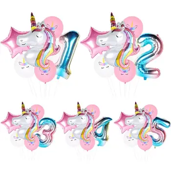 6/7pcs/lot Rainbow Unicorn Balloons 1st Birthday Party Decor Kids Unicorn Party Supplies Latex Number Ballon Baby Shower
6/7pcs/lot Rainbow Unicorn Balloons 1st Birthday Party Decor Kids Unicorn Party Supplies Latex Number Ballon Baby Shower