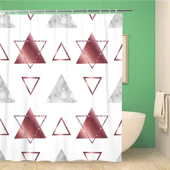 Bathroom Shower Curtain Pink Marble Geometric in Gold Rose Gradient Triangles Lines 60x72 inches Waterproof Bath Curtain Set
Bathroom Shower Curtain Pink Marble Geometric in Gold Rose Gradient Triangles Lines 60x72 inches Waterproof Bath Curtain Set