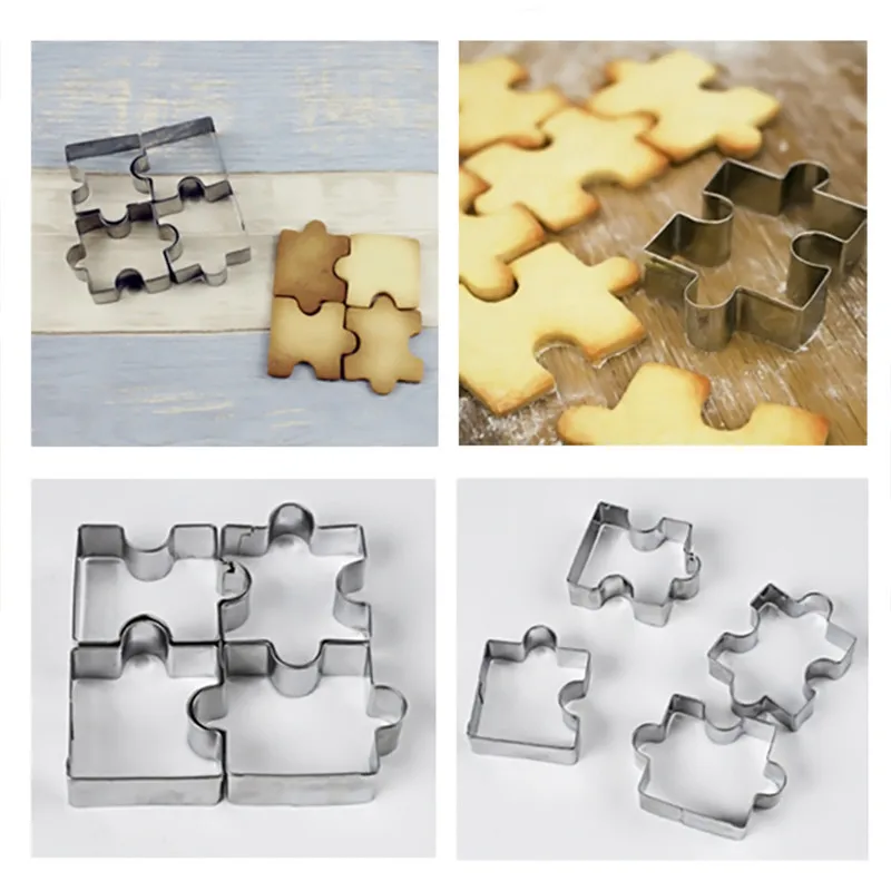 4Pcs/set 3D Stainless Steel Cookie Puzzle Shape Cookie Cutters Toast Cutter DIY Biscuit Dessert Bakeware Cake Fondant Mold
4Pcs/set 3D Stainless Steel Cookie Puzzle Shape Cookie Cutters Toast Cutter DIY Biscuit Dessert Bakeware Cake Fondant Mold