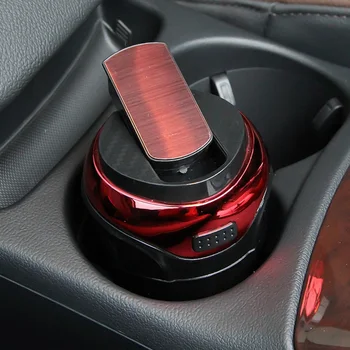 

Car Stainless Steel Smoking Ashtray With LED Cigarette Lighter Multifunctional Holder Car Interior Supplies