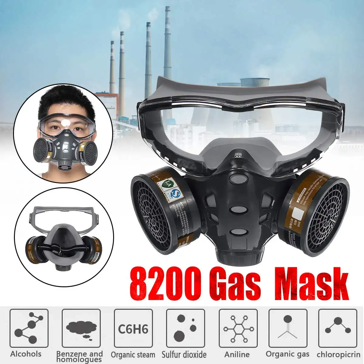 8200 Painting Spraying Respirator Dust Gas Mask Industry Chemical Half Face Gas Mask Facepiece Safety Respirator Medium
8200 Painting Spraying Respirator Dust Gas Mask Industry Chemical Half Face Gas Mask Facepiece Safety Respirator Medium