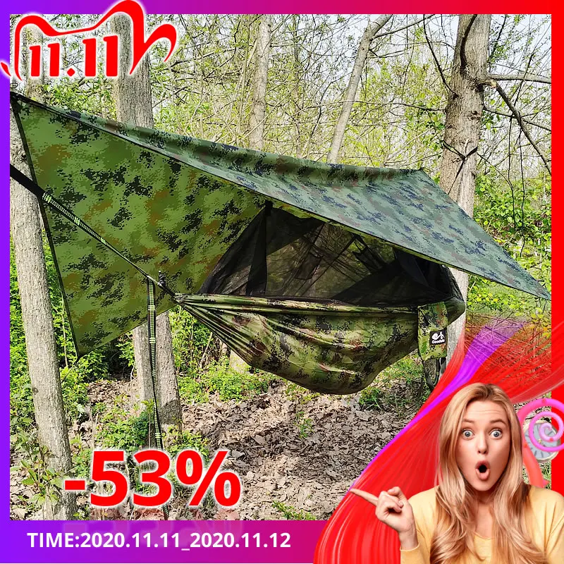 Camping Hammock Canopy Tent Awning Tarp Mosquito-Net Lightweight Waterproof Portable
Camping Hammock Canopy Tent Awning Tarp Mosquito-Net Lightweight Waterproof Portable