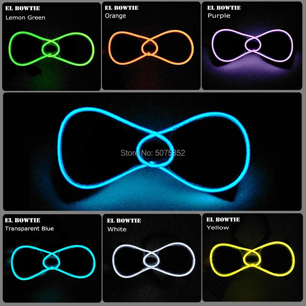 Novelty Flashing EL Bow Tie For Men Women Stage Show Costume Accessories Glowing Ties Luminous Light Up Necktie
Novelty Flashing EL Bow Tie For Men Women Stage Show Costume Accessories Glowing Ties Luminous Light Up Necktie