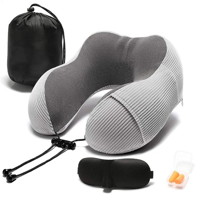 Gray Travel Pillow Memory Foam with 360-Degree Head Support Comfortable Neck Pillow with Storage Bag Lightweight Traveling Pillo
Gray Travel Pillow Memory Foam with 360-Degree Head Support Comfortable Neck Pillow with Storage Bag Lightweight Traveling Pillo