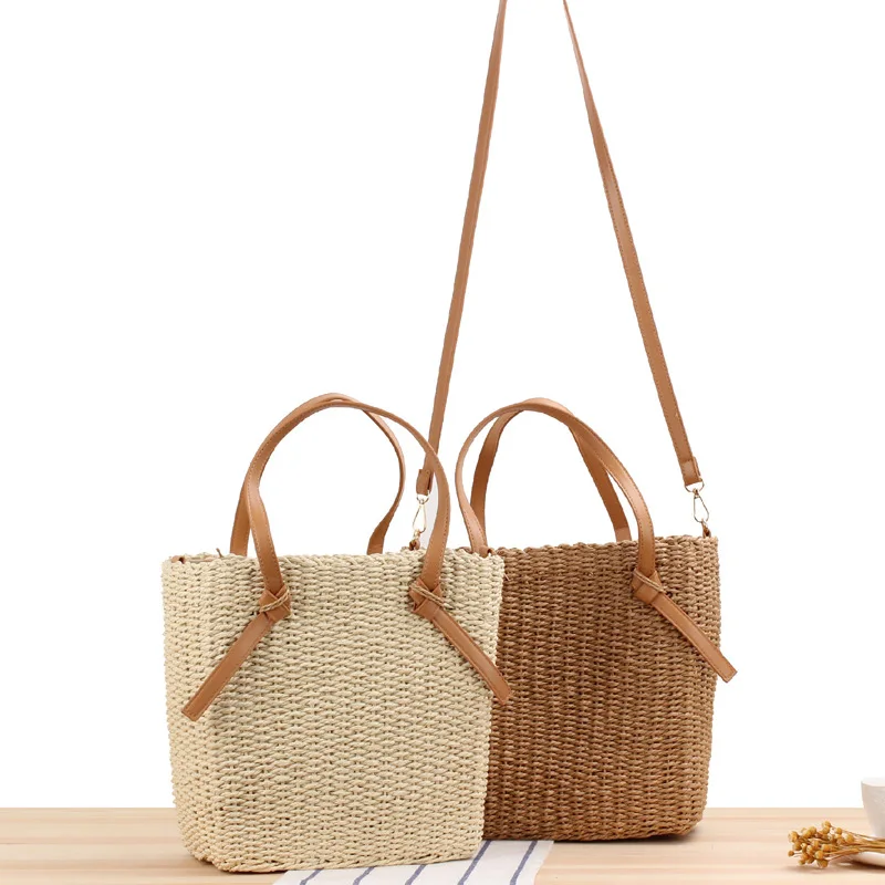 

New Simple One-Shoulder Straw Summer Vacation Hand-Woven Fashion Seaside Women's Bag