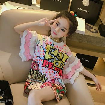 Summer Girl Clothes Cartoon Print Hedging T-shirt tops Fashion kids costume 3-10 Y Children Quality Clothing shirt Hot Sale 2020
Summer Girl Clothes Cartoon Print Hedging T-shirt tops Fashion kids costume 3-10 Y Children Quality Clothing shirt Hot Sale 2020