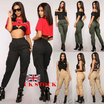 UK Women Casual Cargo Pants Military Combat Leggings Jogging Pencil Trousers New
UK Women Casual Cargo Pants Military Combat Leggings Jogging Pencil Trousers New