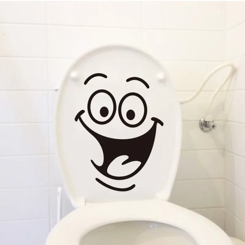 

Funny Smile Bathroom Wall Stickers Toilet Home Decoration Waterproof Wall Decals For Toilet Sticker Decorative Poster Home Decor