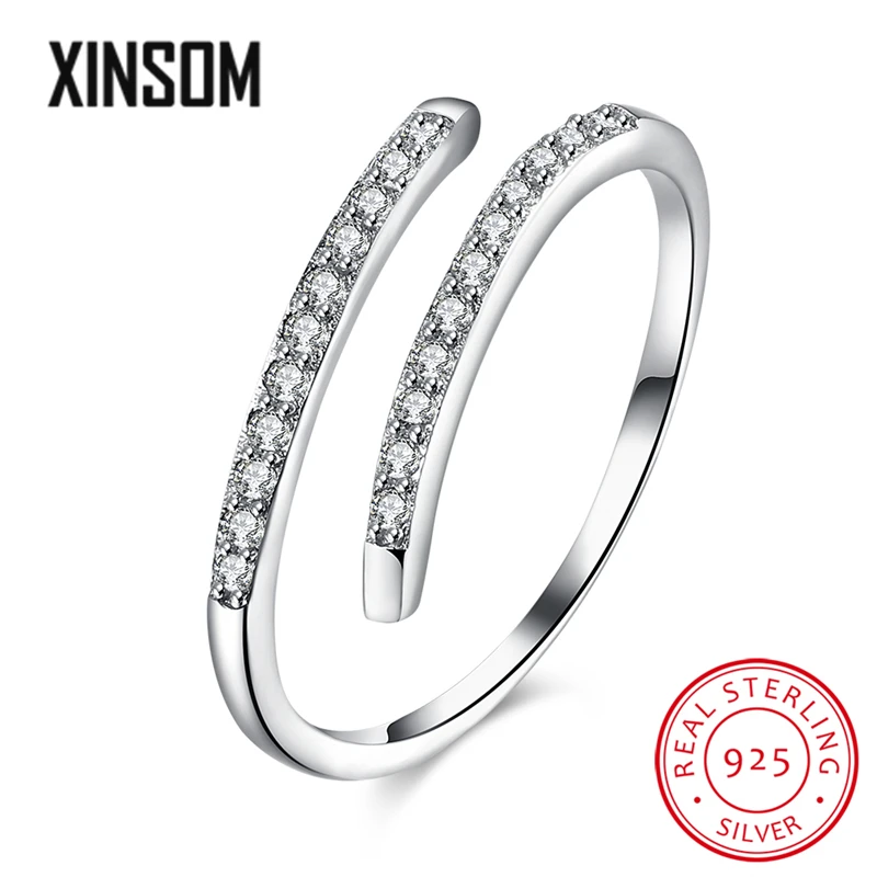 XINSOM Minimalist CZ Micro Pave 925 Sterling Silver Rings For Women Simple Fashion Party Wedding Opening Rings Jewelry 20XS1159
XINSOM Minimalist CZ Micro Pave 925 Sterling Silver Rings For Women Simple Fashion Party Wedding Opening Rings Jewelry 20XS1159