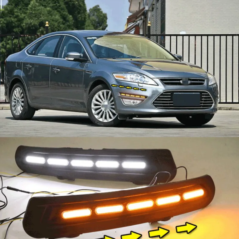 

1Pair For Ford Mondeo 2011-2013 Car-styling Front LED DRL Daytime Running Light Daylight Driving Fog Lamp Flashing light