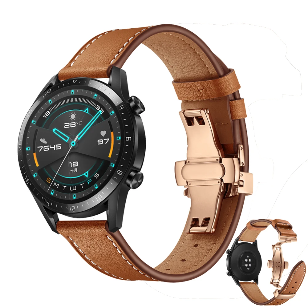 Ремешок из натуральной кожи для часов Huawei Watch GT 2, браслет из розового золота с застежкой-бабочкой для Samsung Galaxy Watch 46 мм, 22 мм
Ремешок из натуральной кожи для часов Huawei Watch GT 2, браслет из розового золота с застежкой-бабочкой для Samsung Galaxy Watch 46 мм, 22 мм