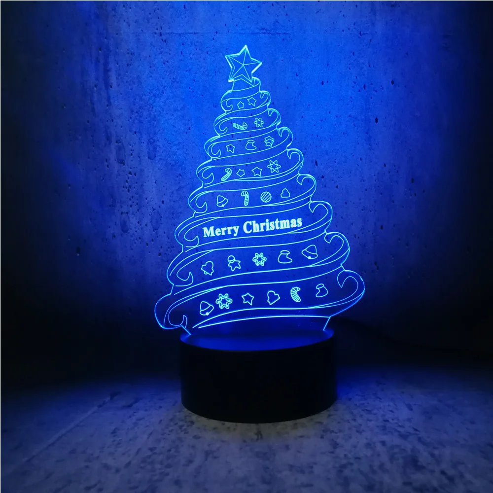 ice cream shape christmas tree 3d lamp usb led bulb lamp decor