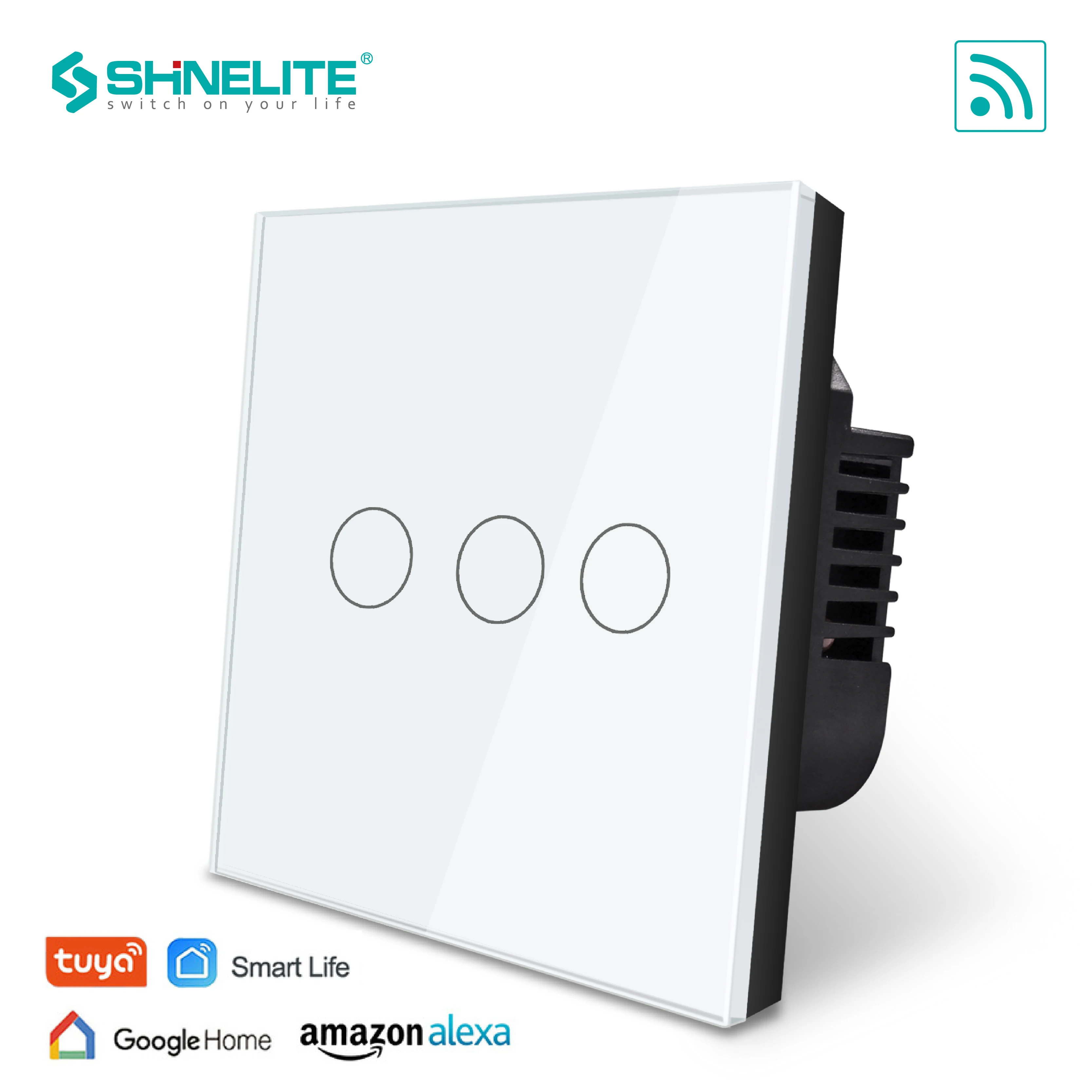SHINELITE UK Standard 3 gang Smart wifi Touch Switch, Touch WiFi APP Control, google home control , Alexa,Tuya APP Smart Life
SHINELITE UK Standard 3 gang Smart wifi Touch Switch, Touch WiFi APP Control, google home control , Alexa,Tuya APP Smart Life