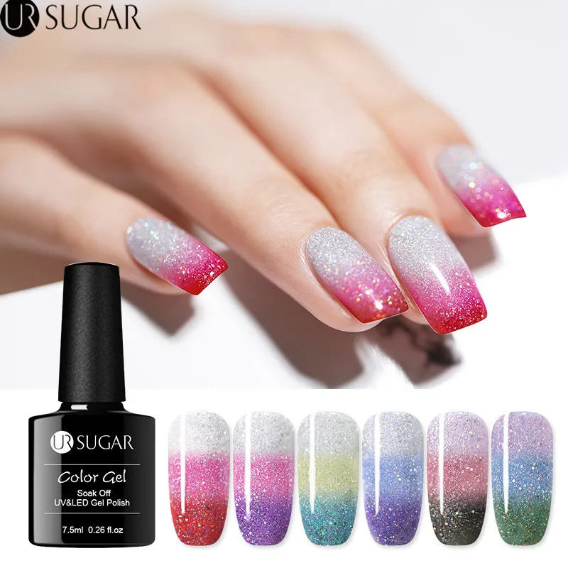 UR SUGAR 3 Colors Temperature Color Changing Gel Nail Polish Rainbow Holographic Thermal Soak Off UV Gel Varnish 7.5ml Nail Art
UR SUGAR 3 Colors Temperature Color Changing Gel Nail Polish Rainbow Holographic Thermal Soak Off UV Gel Varnish 7.5ml Nail Art