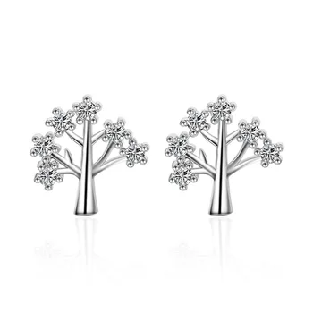 925 Sterling Silver Zircon Wish Christmas Tree Stud Earrings For Women Girl Best Gift brincos 
925 Sterling Silver Zircon Wish Christmas Tree Stud Earrings For Women Girl Best Gift brincos