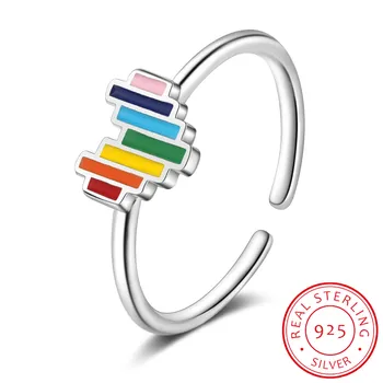 Genuine 925 Sterling Silver Minimalist Ring For Women Wedding Rainbow Heart Fine jewelry Cute Valentine's Day Gift
Genuine 925 Sterling Silver Minimalist Ring For Women Wedding Rainbow Heart Fine jewelry Cute Valentine's Day Gift