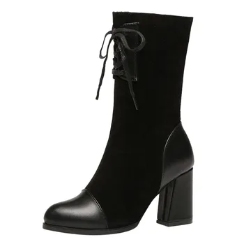 Nice Winter Women Solid Color Suede Pumps Boots High Quality Lace-up European Ladies Shoes High Heel Martin Boots
Nice Winter Women Solid Color Suede Pumps Boots High Quality Lace-up European Ladies Shoes High Heel Martin Boots