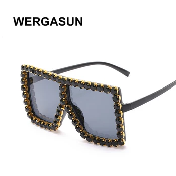 WERGASUN Oversized Square Colorful Diamond Sunglasses Women Big Frame Luxury Crystal Sun Glasses For Female Rhinestone Eyewear
WERGASUN Oversized Square Colorful Diamond Sunglasses Women Big Frame Luxury Crystal Sun Glasses For Female Rhinestone Eyewear